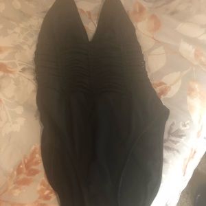 Black one piece bathing suit
